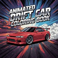 ANIMATED DRIFT CAR Bold-easy Patterns Coloring Book for Adults Cute Drawing Book Perfect Gift for Party and Birthday