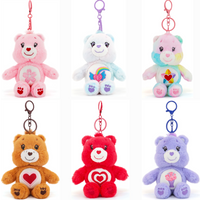 Care Bears Plush Toy Kawaii Squeak Sound Keychain 15cm Pendant Cute Cartoon Keychain Bag Luggage Decor Holiday Birthday Gift
