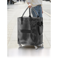 Hulken Small Size Large Capacity Shopping Cart Bag Boarding Bag Durable Travel Bag with Double Shoulder Straps Foldable Design
