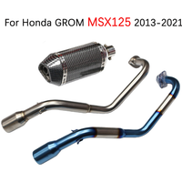 Motorcycle full exhaust system modification with DB killer MSX125 header suitable For Honda GROM MSX125 MSX 125 2013-2021