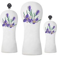 1pc/3pcs Driver, Fairway, Hybrids Headcover - Purple Flowers Design Style Golf Club Cover Suitable for Male and Female
