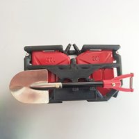Metal 2 Refueling Barrels Oil Barrel Cages and Metal Shovels Model Decorative Mood Pieces for 1/10 RC Crawler Car Upgrade Parts