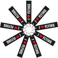 10 PCS/LOT I LOVE FLYING Key Ring Chains Car Key Holder OEM Keychain Jewelry Embroidery Keychain for Aviation Gifts Luggage Tags