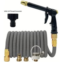 High Pressure Garden Water Hose Expandable Magic Flexible 25-150 Meters Sesame Granules Pipe Garden Farm Irrigation Car Wash Gun