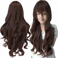 Synthetic Hair Reddish Brown Cosplay Wig Lolita Hair Curly Anime Wigs Kyouko Hori Halloween Costume Wig for Women