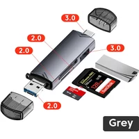 6 in 1 Multifunction USB 3.0 SD Card Reader Type C Micro sd TF Flash Drive Adapter High Speed Transfer Multifunctional Card Read