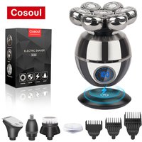 Rasoir pour homme Rasoir électrique 5 en 1 Rasoir à tête chauve Tondeuse à cheveux pour homme chauve Tondeuse à barbe Machine à raser Rasoir à tête chauve 7 têtes