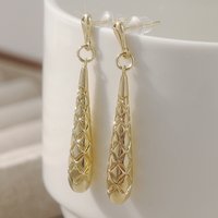 Vintage Golden Color Long Drop Earrings Light Luxury Fashion Ear Accessory For Banquet Wedding Women's Jewelry