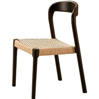 Artemoòn Modern Style Solid Wood Rope Weaving Dining Chair Retro Japanese style Chair Household Backrest Bedroom Makeup Chair