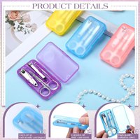 Nail Clipper Set 4 in 1 Manicure Kit Bulk Adult Metal Travel Fingernail Manicure Set with Case Individually Wrapped Personal