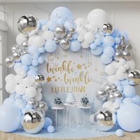 Blue Balloon Garland Arch Kit Blue Confetti Chrome Latex Balloon Birthday Party Decoration Helium Ball Wedding Baby Shower Decor