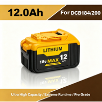 Neu 100% Ersatz-Lithium-Akku für Dewalt DCB184 18V 20V MAX 12.0Ah 8.0Ah DCB200 DCB201 203 204 205 206 DCB180 181 182 Elektrowerkzeug-Akku Ladegerät Bohrmaschine LED 12000 mAh