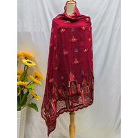 Femmes africaines écharpe châle en mousseline de soie Hallow Out broder Hijabs mode musulmane foulard turquie inde châle pour les femmes arabe 8 pièces