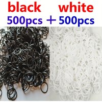 1000/500pcs of Black and White Loom Rubber Bands Bracelet Making Kit, Ideal Gift for Birthdays Rubber Bands for Bracelets