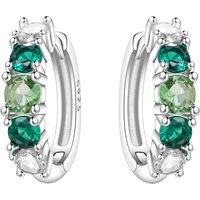 CYCUFF S925 Sterling Silver Green Gradient Zircon Earrings Hoop Earrings Women Jewelry Original Trendy Anniversary Gifts
