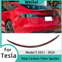 Real Carbon Fiber Spoiler for Tesla Model S 2024-2021 Rear Tail Wing Trunk Lip Spoiler Modification Auto Exterior Accessories