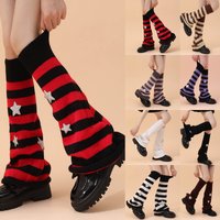 Trendy Japanese JK Style Star Pattern Over-the-Knee Socks for Women, Acrylic Slouch Socks, Y2K Harajuku Long Leg Warmers