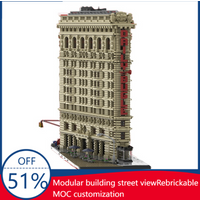 15000PCS MOC City Street View Flatiron Building Architecture Model Custom Blocks DIY Educational Assembly Toy Children Display