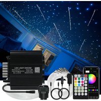 18W 2 ports RGBW Twinkle&Meteor 2-in-1 Fiber Optic Light APP Control Starlight Headliner RGBW Music Activated White shooting KIT