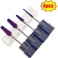 4pcs professional nail filing heads ideal for acrylic and gel nails, cuticle removal suitable for manicures, pedicures, and foot