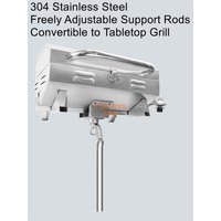 Portable Outdoor Gas BBQ Grill with 304 Stainless Steel, Fish Rod Holder, and American-style Meat Rack for Boats and Yachts