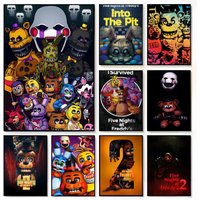 F-Five N-Nights at Freddy's Horror Survival Game Poster American Film Mural Home Childrens Room Wall Decor Print