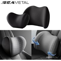 SEAMETAL Car Pillows Memory Foam Auto Seat Headrest Pillow Soft Waist Cushion Car Waist Protector Head Neck Pillow Accessories