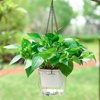 Self-Priming Flowerpot Plastic Hanging Plant Flower Pot Outdoor Garden Courtyard Hanger Basket Container Removable Hanging Chain