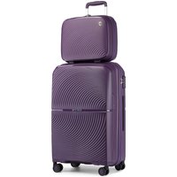 British Traveller 2 Piece Luggage Set 14+20 Inch, PP Hard Shell Suitcase with TSA Lock & Silent Spinner Wheels, Portable Carry-On Luggage for Business & Short Trips