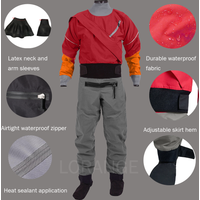 Kayak Dry Suits for Men, Latex Cuff, Splash Collar, Flatwater Paddling Gasket, Neck and Wrist, Men's Suits