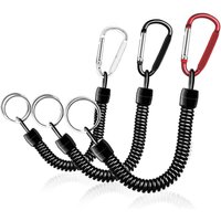 3pcs Tactical Retractable Elastic Spring Rope Lanyard, Anti-lost Phone Keychain for Hiking Camping Fishing Outdoor Security Tool