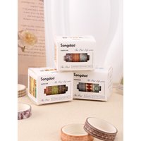 5 Rollen Vintage Washi Tape für Journaling, Scrapbooking und Dekoration, farbiges Masking Tape für Notizbücher, ästhetisches Washi Tape