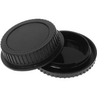 Rear Lens Body Cap Camera Cover Set Dust Screw Mount Protection Plastic Black Replacement For Canon EOS EF EFS 5DII 6D