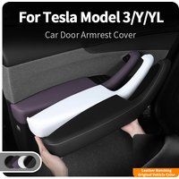 Door Handle Protective Cover Boot For Tesla Model 3 Highland / Model Y Juniper 2025 Original Color Leather + ABS Car Accessories