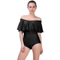 New Women Ballet Dance Leotard Flounce Ruffle One Piece Swimsuits Off The Shoulder Strapless Tummy Control Bathing Suit Bodysuit