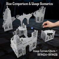 Miniature Imperial Ruins RPG Terrain Models, Fantasy Architecture Scenery for Tabletop Roleplay, RPG Game Accessories