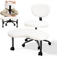 Chaise de bureau ergonomique Patbrela avec pieds croisés, dossier pivotant, hauteur réglable avec roulettes, chaise de méditation pour TDAH, chaise de bureau, chaise à genoux