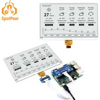Raspberry Pi 7.5inch e-Paper E-Ink Display HAT SPI Interface 800×480 Black / White for Arduino STM32 Jetson Nano