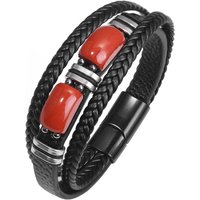 Classic Charm Man Bracelet Natural Stone Tiger Eye Stone Obsidian Bracelet Magnet Buckle Leather Bracelet Men's Jewelry Gift