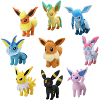 A set of combination sales Eevee Collection Pokemon Glaceon Leafeon Sylveon Plush Espeon Umbreon Flareon Vaporeon Stuffed Doll