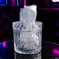 Distributeur de serviettes de style européen, chambre à coucher, bureau, hôtel, café, café, barre ronde en verre de cristal, boîte à serviettes, boîte à mouchoirs