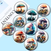 Mystical Mushroom 12/18/20/25mm glass cabochon bracelet pendant rings for jewelry demo earrings back Making findings