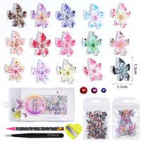 50pcs/box color nail art rhinestone gradient color transparent lily nail art decoration exotic style spot flower nail decoration