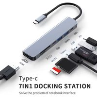 7-in-1 Type-C Hub With 4K30Hz HDMI2.0 and USB3.0 SD/TF Card Reader Adpater For SamsungS10/NOTE/Huawei/OPPO