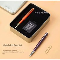 Hero 1608 Mini Pocket Pen Portable Short Fountain Pen Luxury Ink Pen Business Office Gift