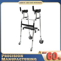 Stand Upright Walker with Armrest, Standing Walker for Seniors, Adjustable Height Foldable Upright Mobility Walker