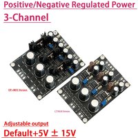 3-Way LT1963A Low-noise, Linear Regulated Adjustable Negative Regulated Power Supply 5V 12V 15V OP AMP HiFi DIY RF DAC Amplifier