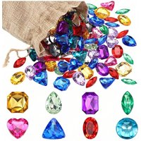 20/100Pcs Gems Pirate Treasure Jewels Fake Acrylic Gems Multicolor Bling Plastic With A Drawstring Bag For Party Table Decoratio