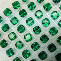 Lab Grown Zambian Emeralds Hydrothermal Hand Cutting Selectable AGL Certificate Multiple Shapes with Cracks Inclusions Inside