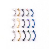 5pcs/lot 16G 316L Stainless Steel Curved Barbell 6mm 8mm 10mm Eyebrow Ring Lip Tragus Helix Rook Earring Piercing Jewelry